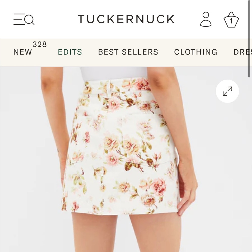Tuckernuck Romantic Floral Denim Pippa Mini Skirt